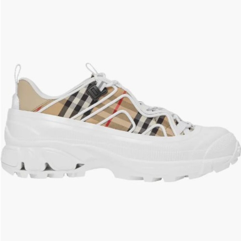 Burberry Arthur Vintage Check & Leather Sneakers | Mint | Street Style Luxury ๐ - Picture 12 of 17